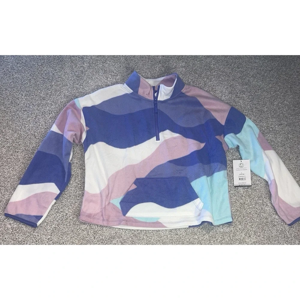 Athletic Works Fleece 1/4 Zip Sweatshirt Girls Sz‎ L 10/12 NEW